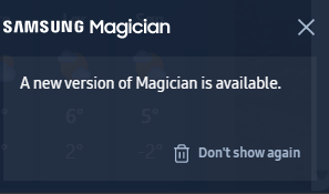 Samsung magician nag screen